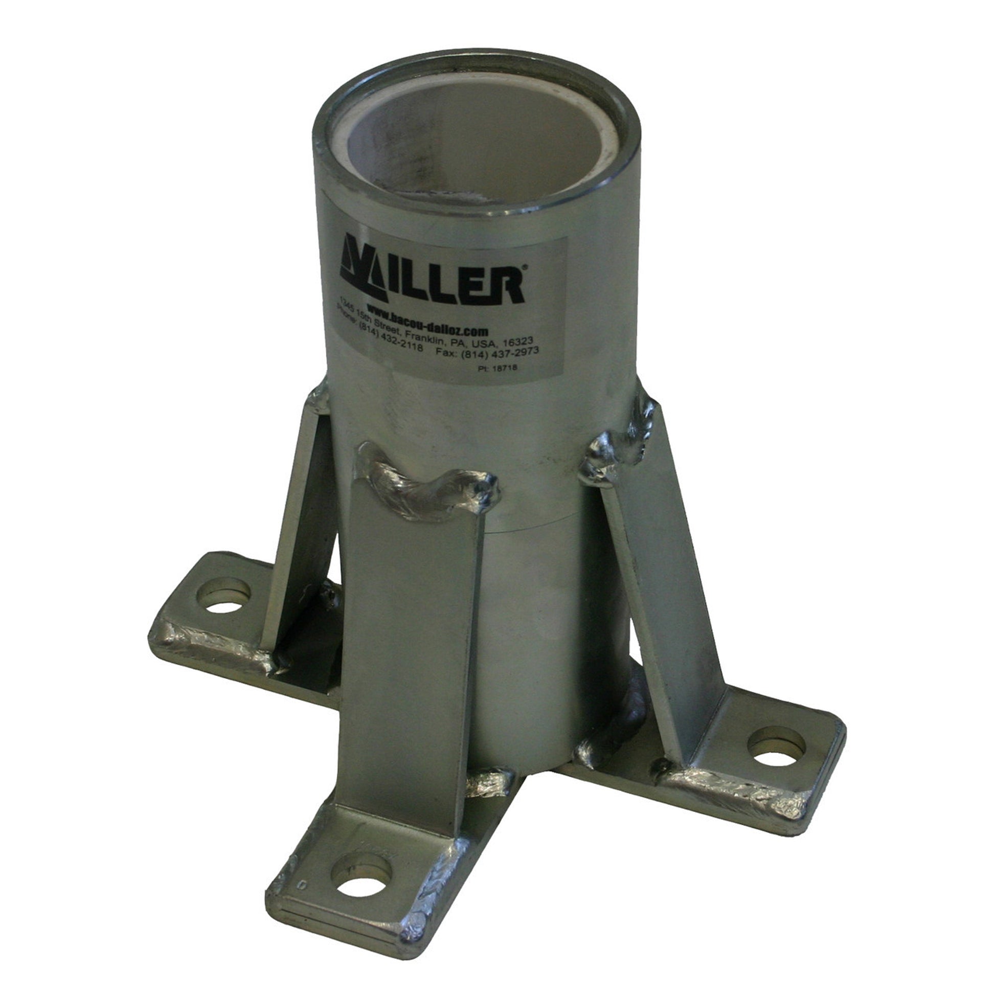 Miller DuraHoist Floor Mount Sleeve, 304 Stainless Steel - DH-7SS/