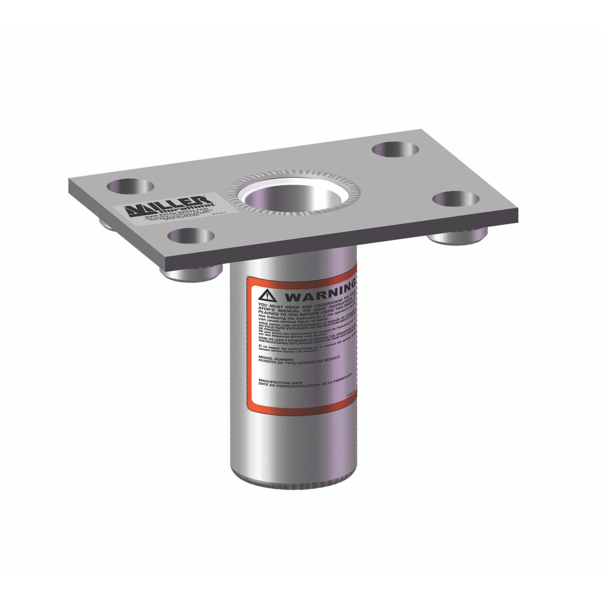 Miller DuraHoist Flush Floor Mount Sleeve, Zinc-plated, Mild Steel - DH-20ZP/