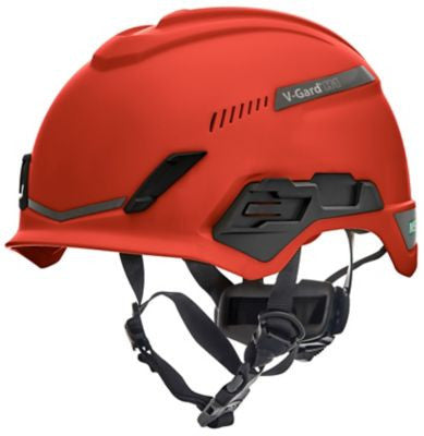 MSA V-Gard H1 Safety Helmet - Tri-Vent - Red - Fas-Trac III Suspension - 10194784