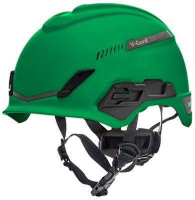 MSA V-Gard H1 Safety Helmet - Tri-Vent - Green - Fas-Trac III Suspension