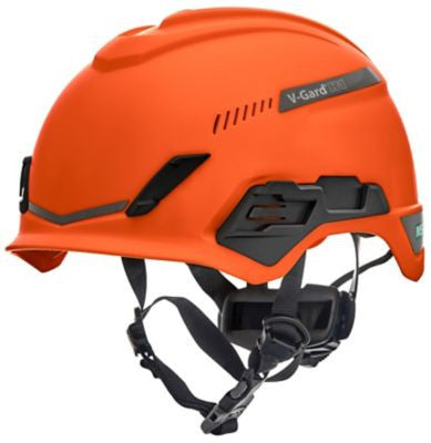 MSA V-Gard H1 Safety Helmet - Tri-Vent - Orange - Fas-Trac III Suspension - 10194789
