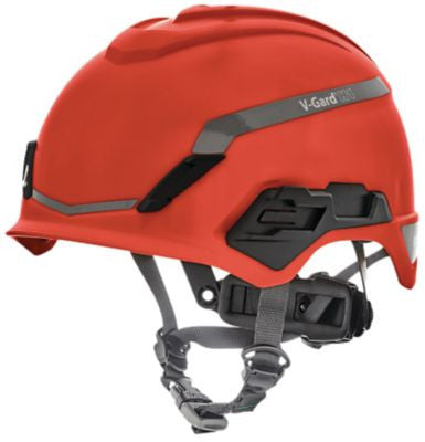 MSA V-Gard H1 Safety Helmet - No Vent - Red - Fas-Trac III Pivot Suspension
