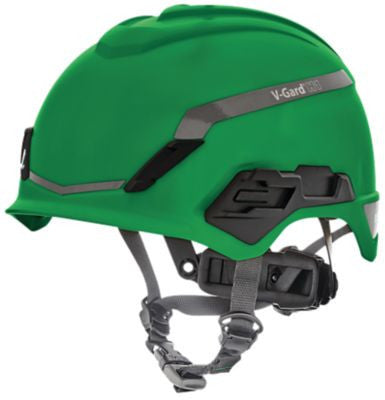 MSA V-Gard H1 Safety Helmet - No Vent - Green - Fas-Trac III Pivot Suspension - 10194794