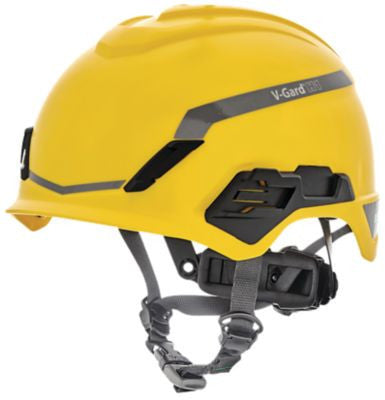 MSA V-Gard H1 Safety Helmet - No Vent - Yellow - Fas-Trac III Pivot Suspension