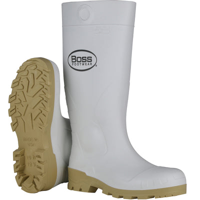 Boss Footwear Over-the-Sock Foot 16" White PVC Steel Toe Boot - 1/PR - 382-910