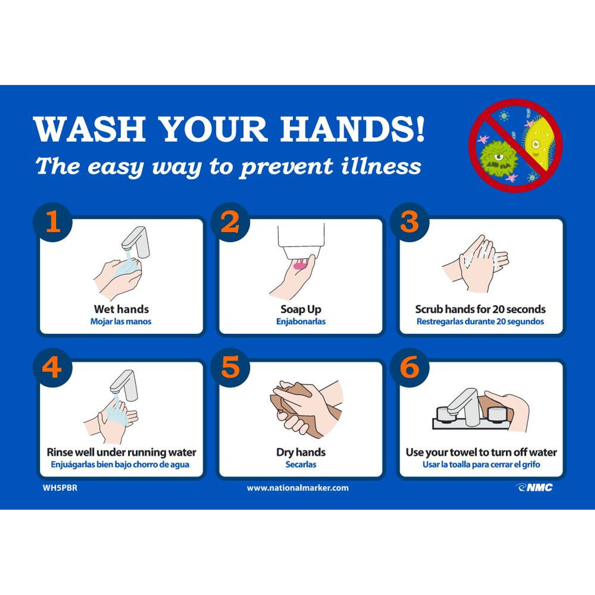 Wash Your Hands - 10X14 - Removable PS Vinyl - WH5PBR