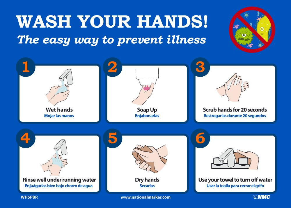 Wash Your Hands - 10X14 - Removable PS Vinyl - WH5PBR