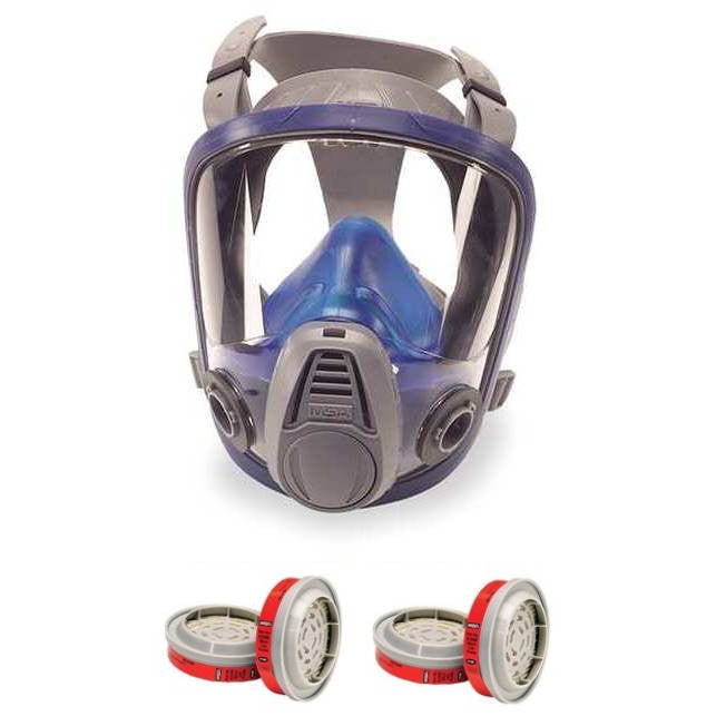 MSA Advantage 3200 Full Face Respirator + 2 Pair MSA 815369 Filters Combo (S, M, L)