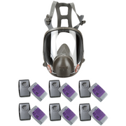 3M 6000 Series Full Face Respirator & 6 Pair 3M 7093 P100 Filter Combo