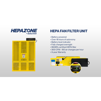 Qualitair HEPAZONE-S Battery Powered Soft Walled Work Enclosure