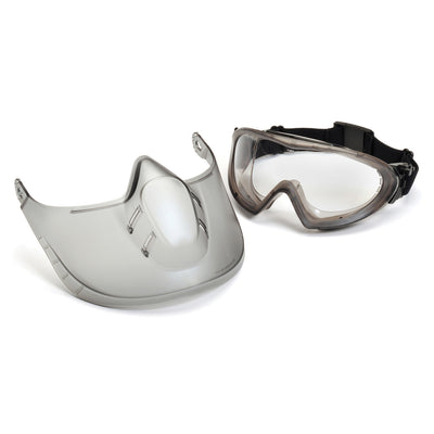 Pyramex Capstone Direct/Indirectgray Frame/Clear Anti-Fog Lens With Faceshield Attachment Safety Eyewear