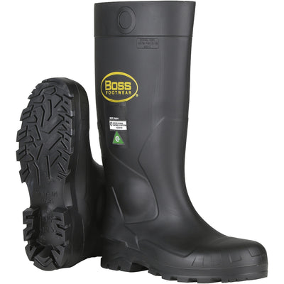 Boss Footwear Over-the-Sock Foot Black PVC Full Safety Steel Toe & Midsole Boot - 1/PR - 383-820