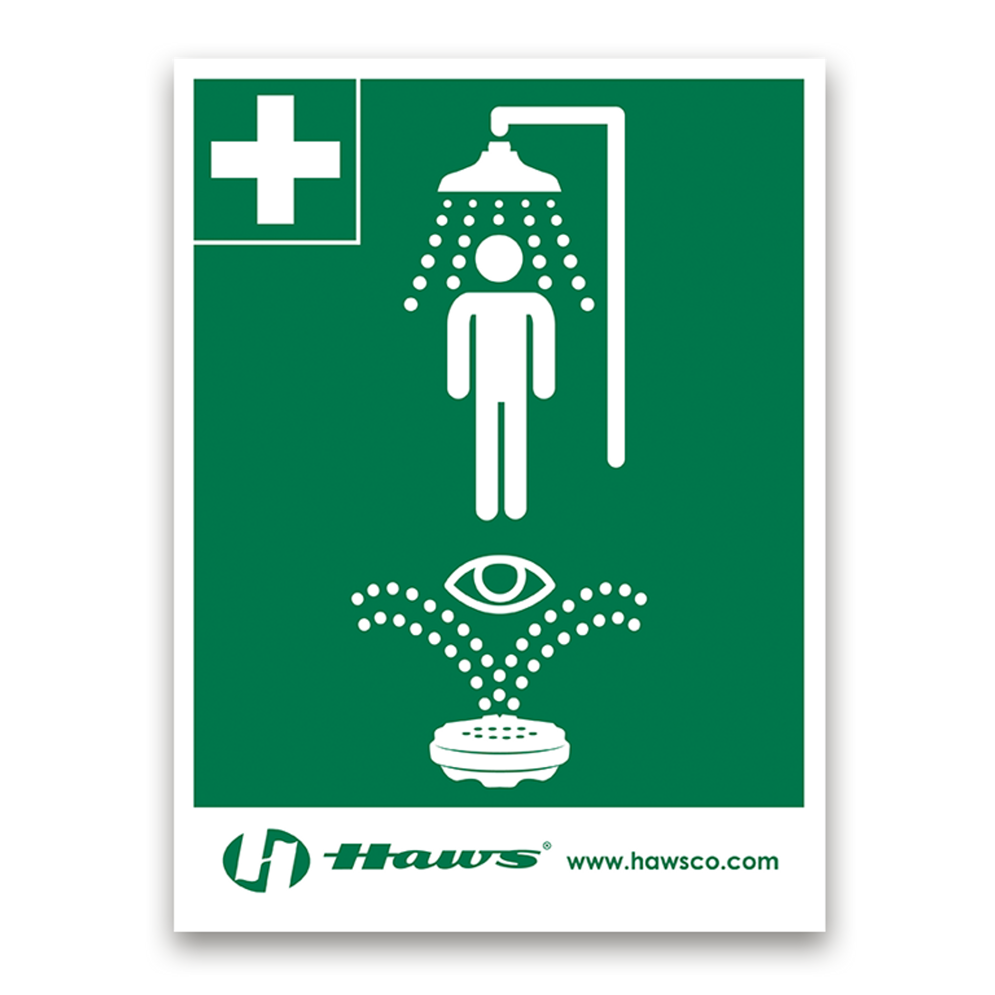 Haws Large Shower/Eyewash Sign - SP178LG