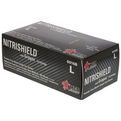 6 mil Black Nitrile MCR NitriShield with Grippaz Technology Gloves - 6016B - 100/Box