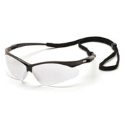 Pyramex PMXTREME Black Frame/Clear Anti-Fog Lens With Black Cord Safety Eyewear