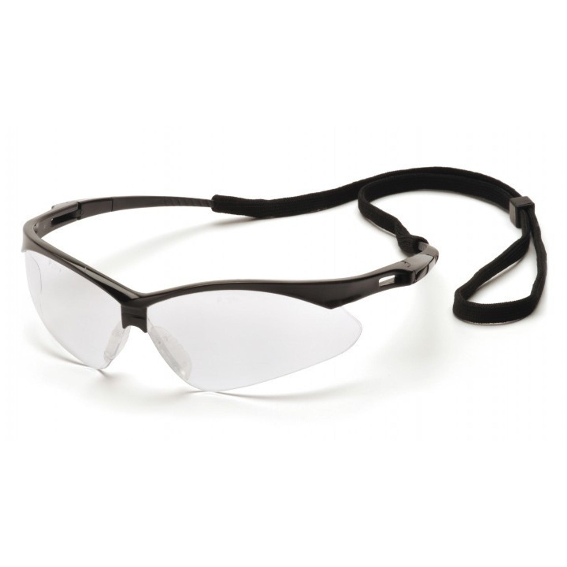 Pyramex PMXTREME Black Frame/Clear Anti-Fog Lens With Black Cord Safety Eyewear