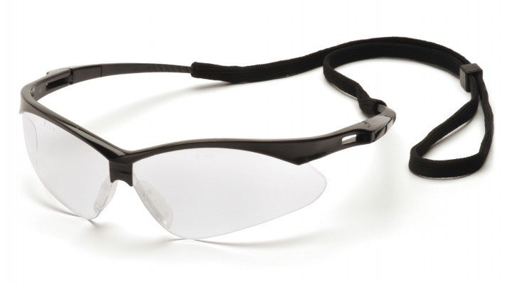 Pyramex PMXTREME Black Frame/Clear Anti-Fog Lens With Black Cord Safety Eyewear