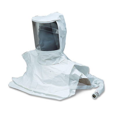 Alllegro Double Bib Maintenance Free Tyvek Hood CF SAR Assembly w/ LP Adapters (for use with Cold Air System) - 9912-EF