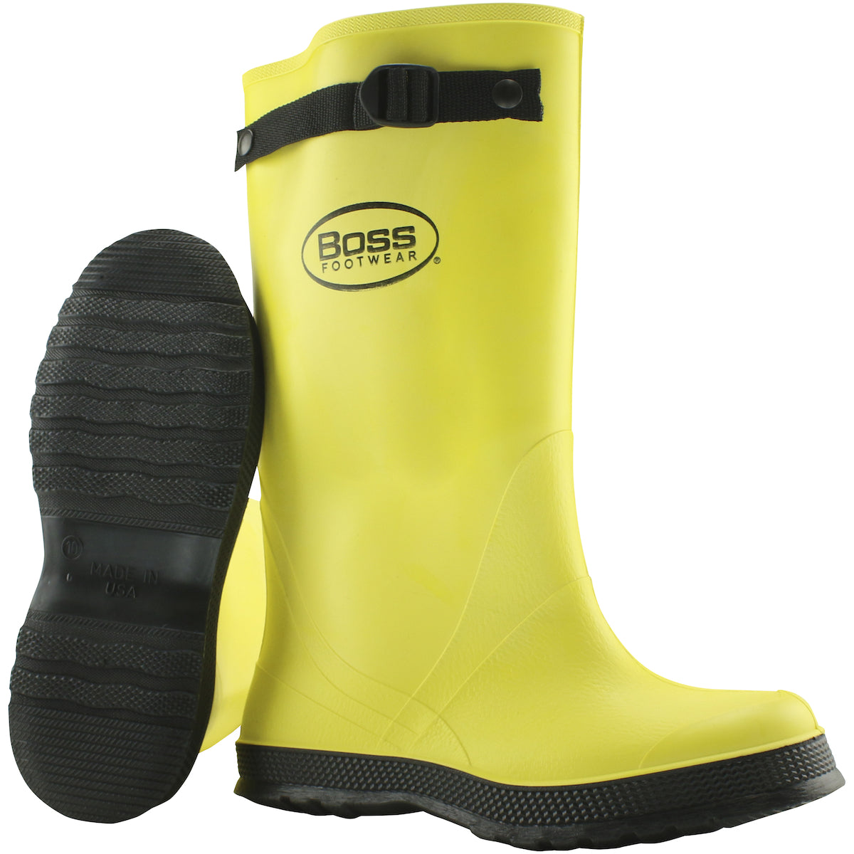 Boss Footwear Over-the-Shoe Foot Heavy Duty PVC Slush Boot - Plain Toe - Yellow - 1/PR - 384-881