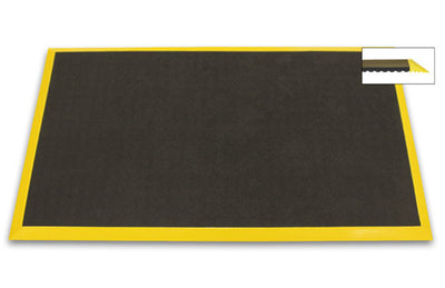 Ergomat Bubble Down with 2" Yellow Bevels Anti-Fatigue Mat - 2'x3'