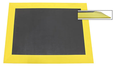Ergomat XL Bubble Down with 3.5'' yellow bevels Anti-Fatigue Mat - 2'x9'