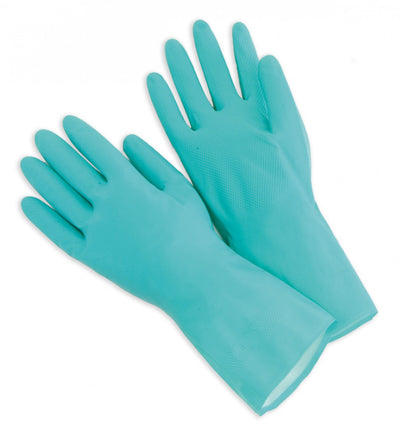 Green Nitrile 15 Mil Flocklined - Dozen