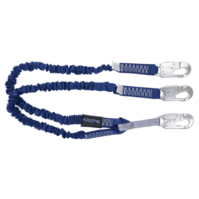 FallTech 41/2' to 6' ElasTech Energy Absorbing Lanyard Double-leg with Aluminum Snap Hooks - 8240YA