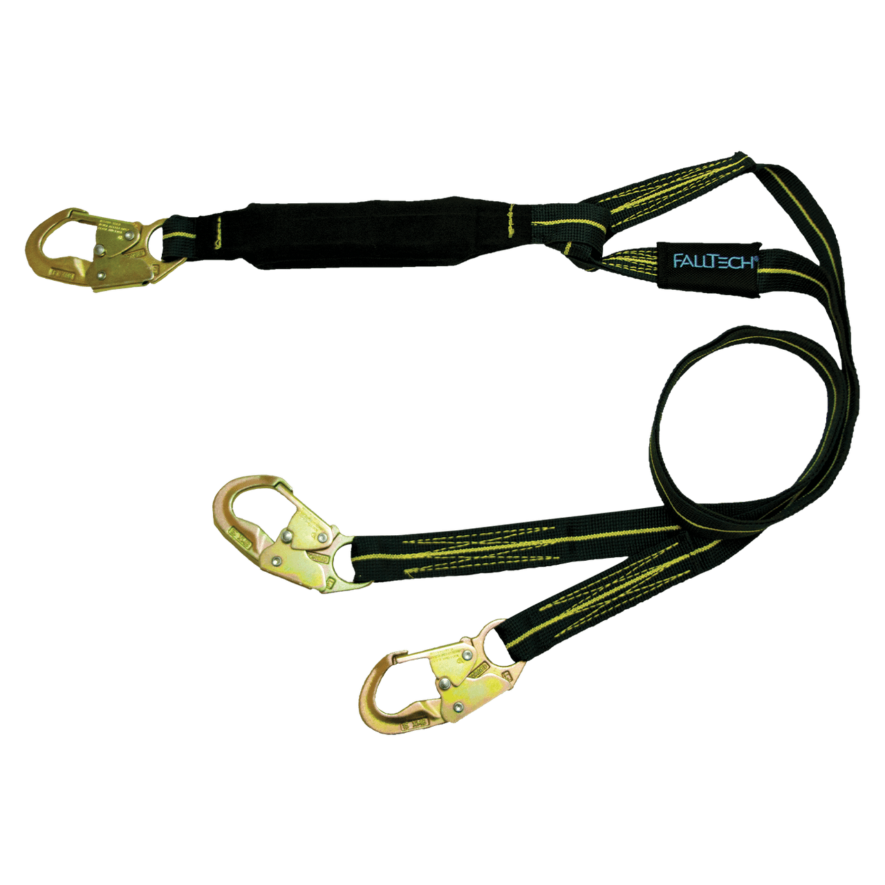 FallTech 6' WeldTech Kevlar Energy Absorbing Lanyard Double-leg with Steel Snap Hooks - 8242Y