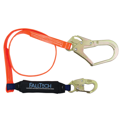 FallTech 6' ViewPack Urethane Coated Energy Absorbing Lanyard Single-leg with Steel Connectors - 82563PC