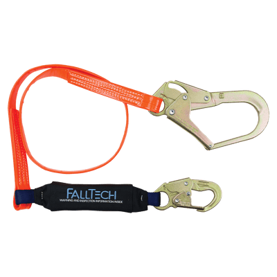 FallTech 6' ViewPack Urethane Coated Energy Absorbing Lanyard Single-leg with Steel Connectors - 82563PC