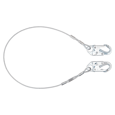 FallTech 8' Coated Cable Restraint Lanyard Fixed-length with Steel Snap Hooks - 830708