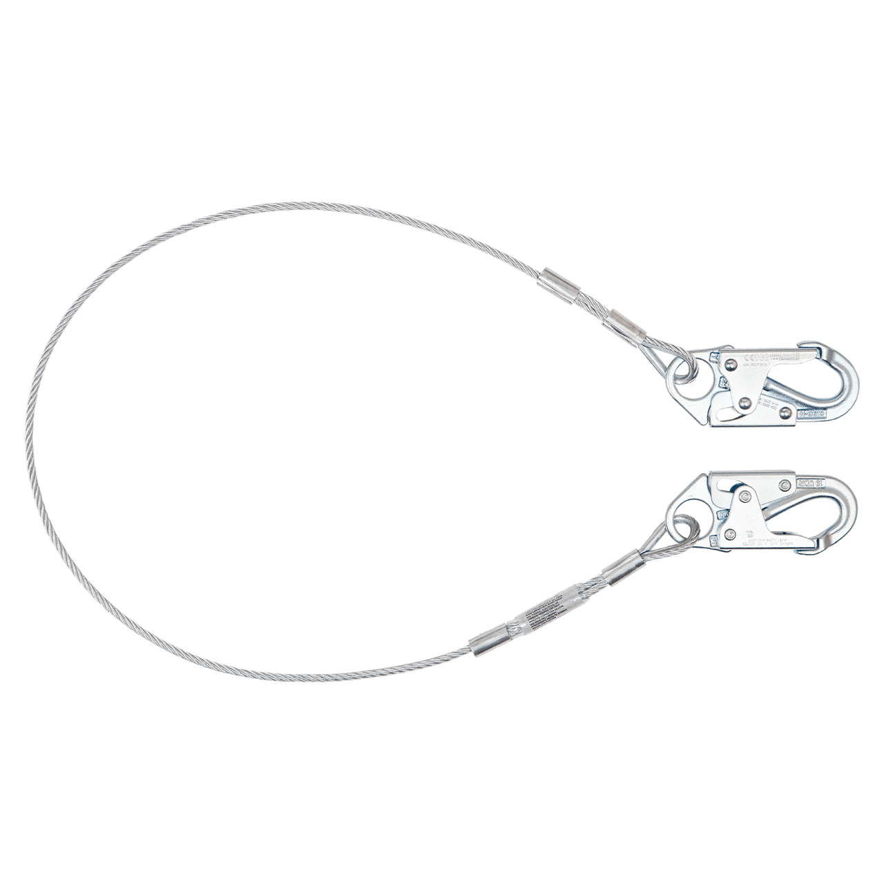 FallTech 8' Coated Cable Restraint Lanyard Fixed-length with Steel Snap Hooks - 830708