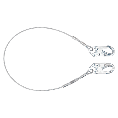 FallTech 8' Coated Cable Restraint Lanyard Fixed-length with Steel Snap Hooks - 830708