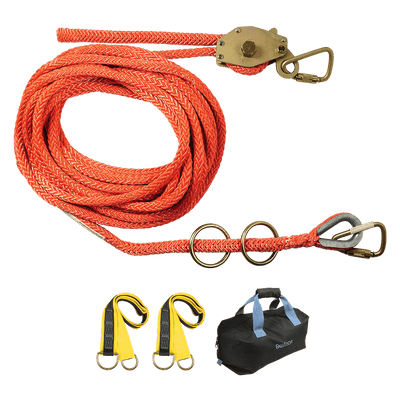 FallTech 60' Temporary Rope HLL System; 2-person Hollow-core Polyester Rope - 770006
