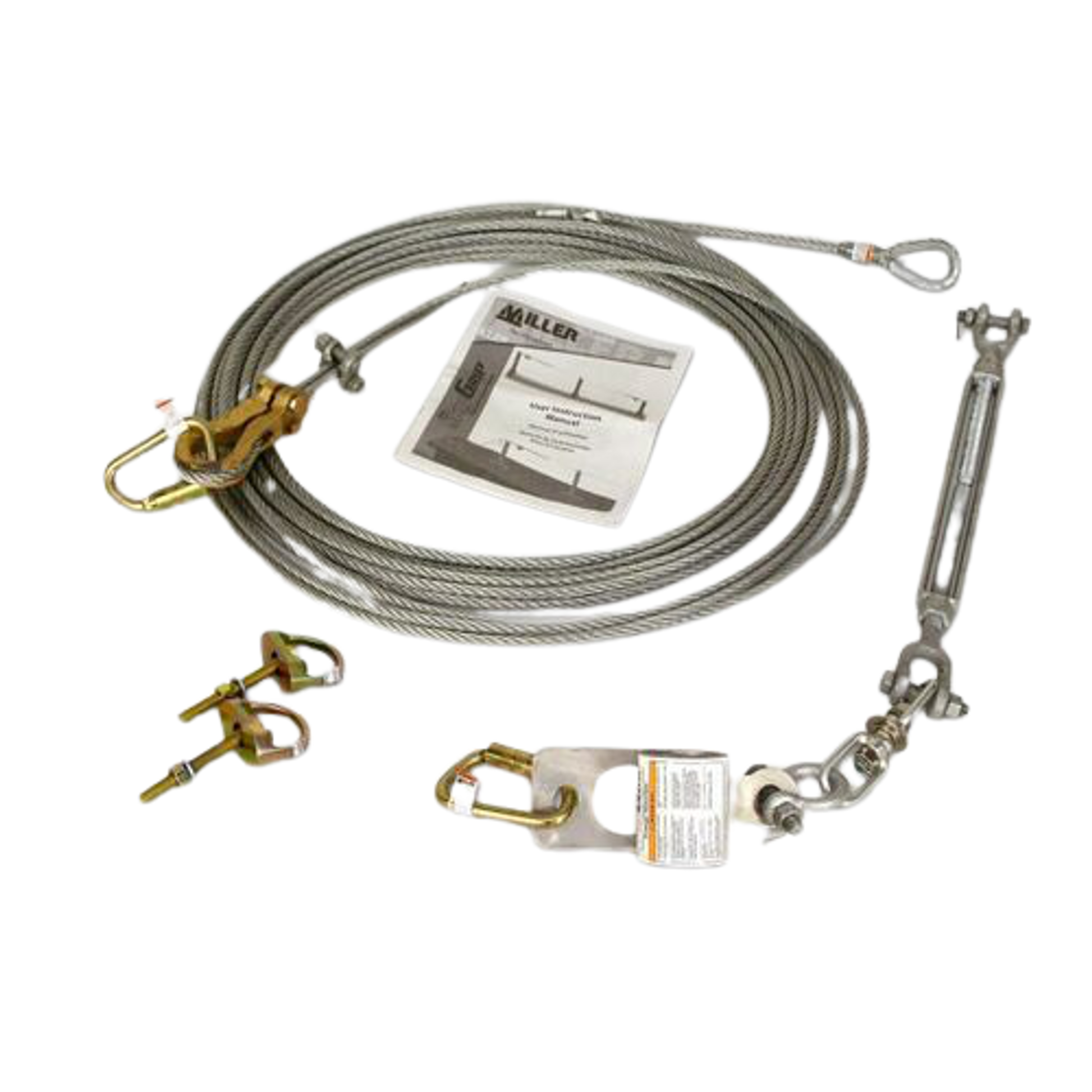 Miller SkyGrip Galvanized Wire Rope Lifeline Kit w/ D-Bolt Anchors [30FT-120FT]