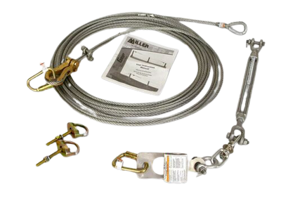 Miller SkyGrip Galvanized Wire Rope Lifeline Kit w/ D-Bolt Anchors [30FT-120FT]