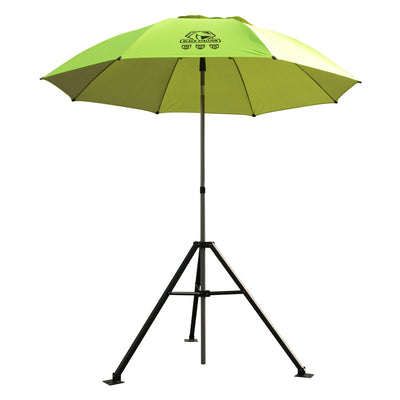 Black Stallion UB250-YEL Yellow/Lime FR Industrial Umbrella & Stand Combo