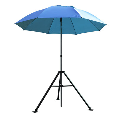 Black Stallion UB250-BLU Blue FR Industrial Umbrella & Stand Combo