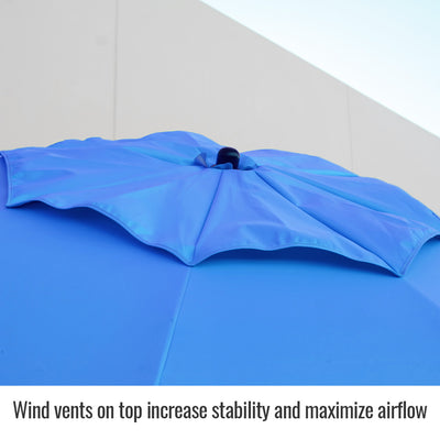 Black Stallion UB250-BLU Blue FR Industrial Umbrella & Stand Combo