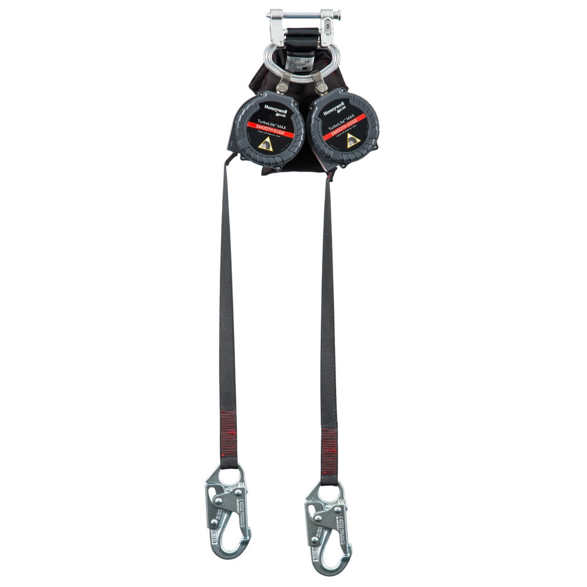 Miller 12-ft TurboLite MAX Twin-Leg PFL w/Spectra Web lifeline and Steel Locking Snap Hooks - MFLEW2-3/12FT