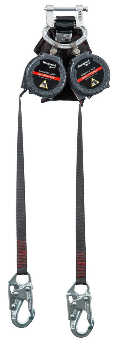 Miller 12-ft TurboLite MAX Twin-Leg PFL w/Spectra Web lifeline and Steel Locking Snap Hooks - MFLEW2-3/12FT