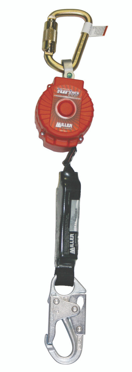 Miller 6-ft TurboLite w/Steel Twist-Lock Carabiner and Steel Locking Snap Hook on lanyard end - MFL-1-Z7/6FT