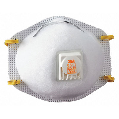 3M 8511 N95 Particulate Dust Mask with Cool Flow Exhalation Valve 80 Masks (8 Box of 10 Masks)