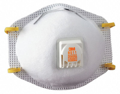 3M 8511 N95 Particulate Dust Mask with Cool Flow Exhalation Valve 80 Masks (8 Box of 10 Masks)