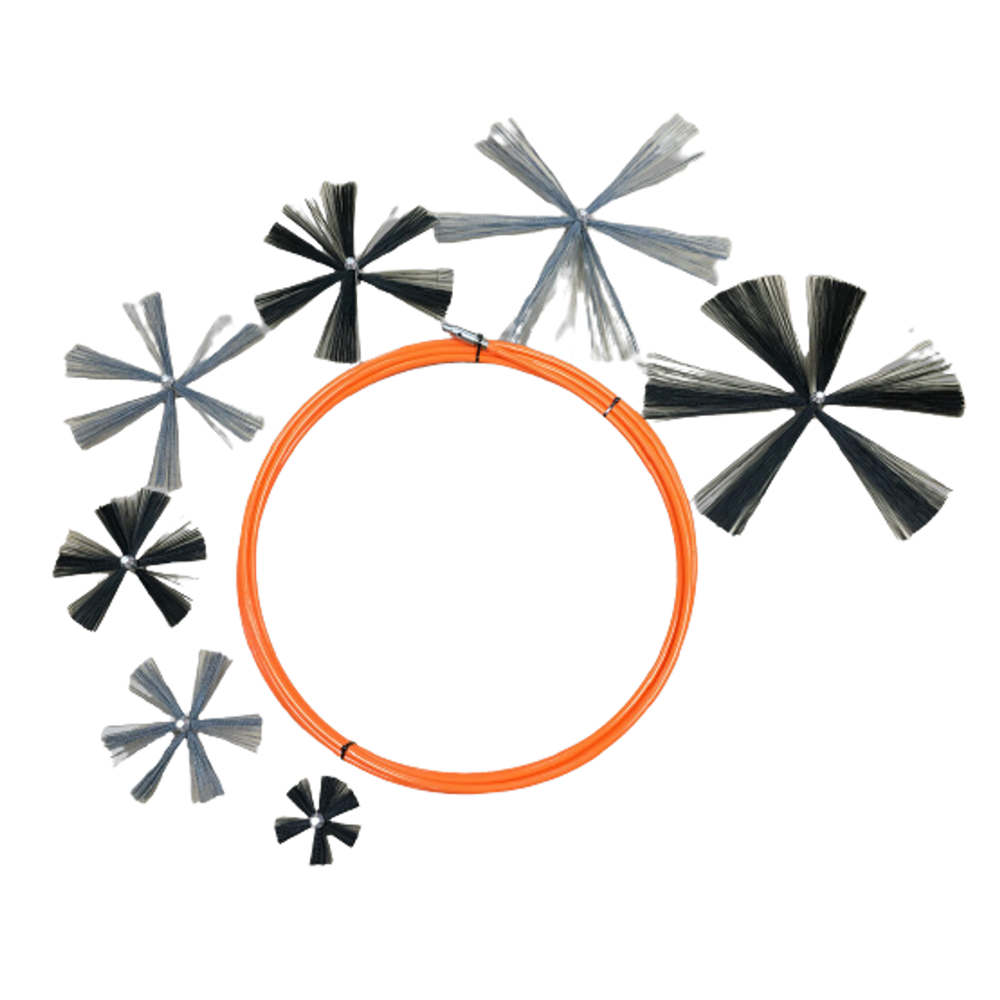Nikro 66' Orange Jacket Brush Cable System w/7 Brushes - 862534