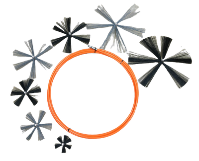 Nikro 20' Orange Jacket Brush Cable System w/7 Brushes - 862532