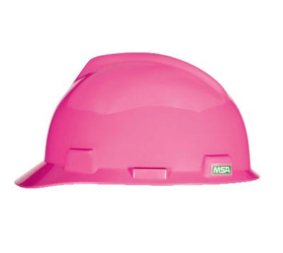 MSA V-Gard Slotted Cap, Hot Pink, w/Fas-Trac III Suspension - 10155230