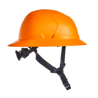 MSA V-Gard H2 Full Brim - Type II Class E Safety Helmet - Non-Vented - Hi-Viz Orange - 10250601