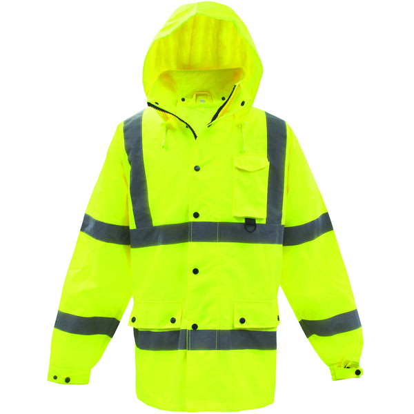 Boss ANSI Type R Class 3 Heavy Duty Waterproof Breathable Jacket - Hi-Vis Yellow - 1/EA - 3NR6000