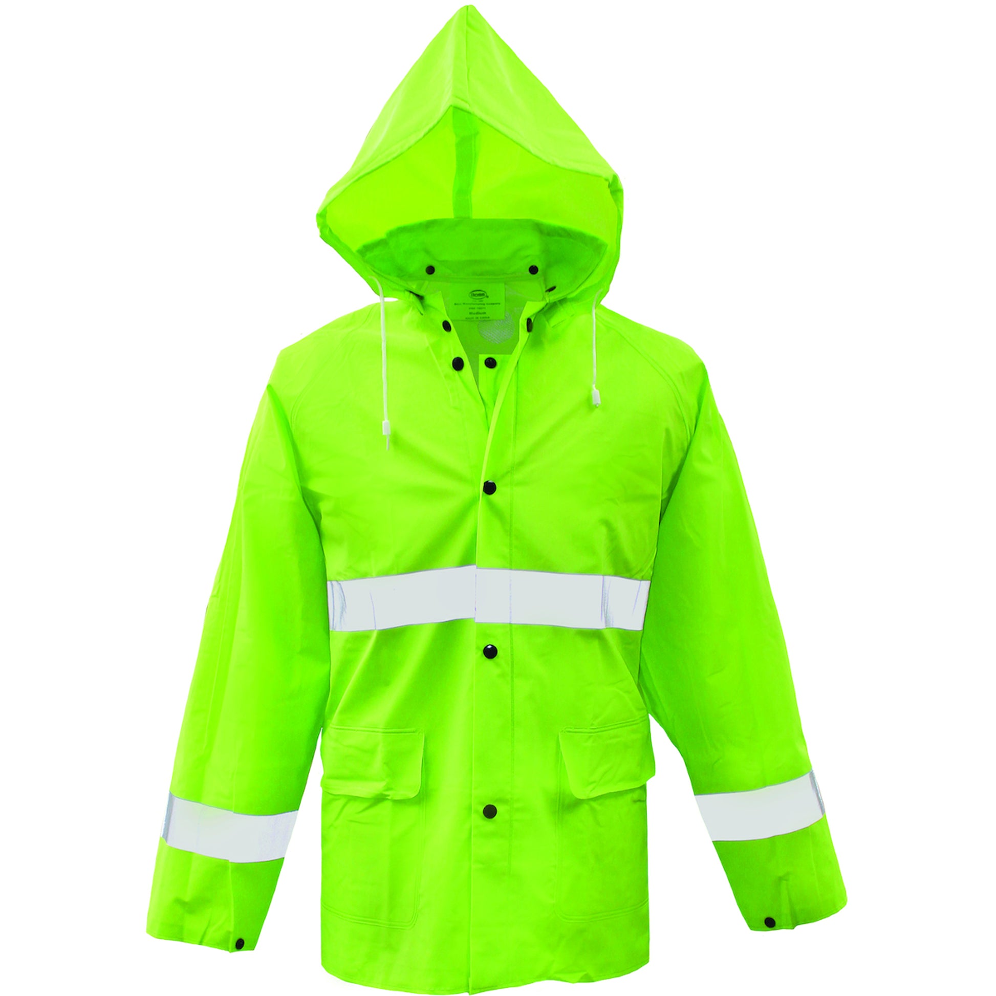 Boss Lined PVC Rain Jacket .35MM  High-Vis Fluorescent Green - Hi-Vis - 1/EA - 3PR0350N